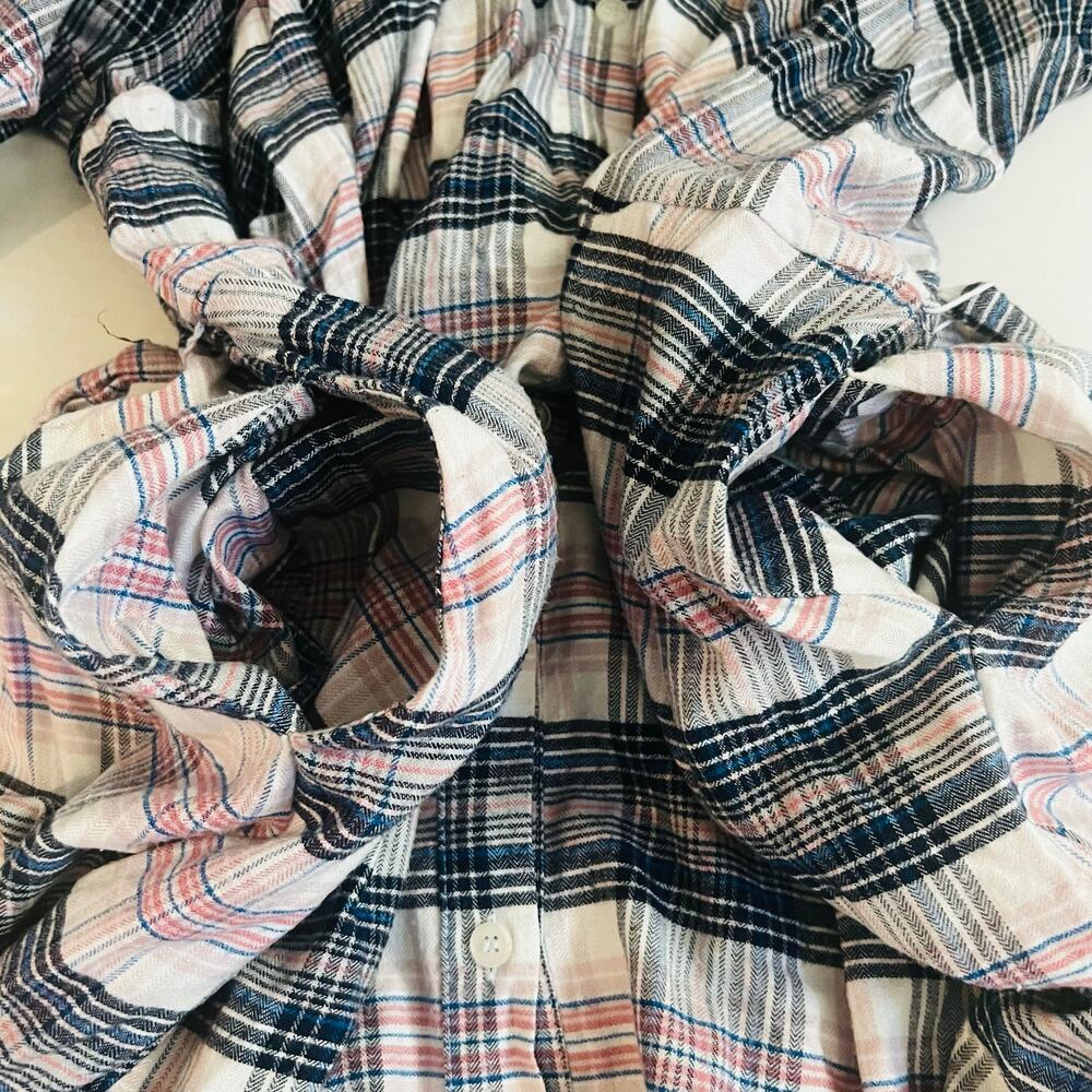 Lane Bryant Plaid Button Down Long sleeve Shirt Dress Size 24 Gray Multi - Picture 5 of 8